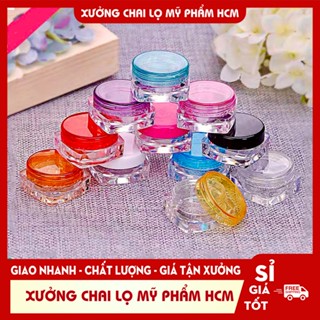 Hủ Đựng Kem, Hủ Nhựa Vuông GIÁ XƯỞNG 3g Hũ Chiết Mỹ Phẩm đựng kem face Du Lịch