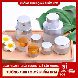 Hủ Đựng Kem 🏵️ Hũ Chiết Mỹ Phẩm Thủy Tinh Mờ Nắp Bạc 5g/10g/15g/20g Thiết Kế Nhỏ Gọn, Sang Trọng Chuyên Dùng Spa