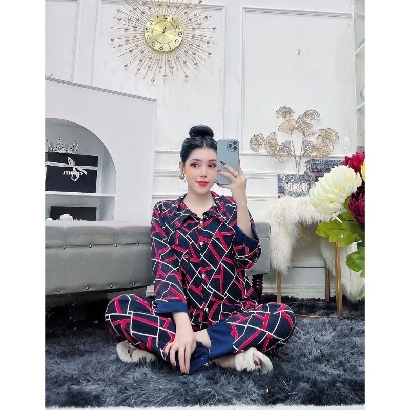 Đồ bộ pijama nữ quần dài lụa mát mềm mặc nhà - Đồ bộ dễ thương