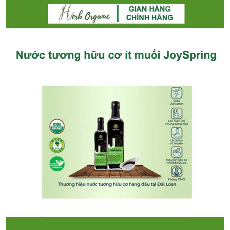 Nước tương hữu cơ ít muối JoySpring