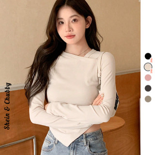 [Bigsize 45-80kg / Order] Áo thun tay dài cổ viền chéo phong cách tao nhã