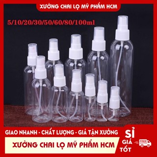 Chai Xịt Phun Sương 20ML/30ML/50ML/100ML/250ML Đựng Nước Rửa Tay - Chai Chiết Mỹ Phẩm - Dụng Cụ Làm Đẹp - Chai Nhựa Có V