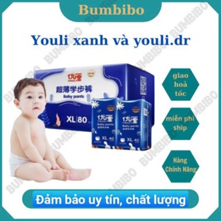 Tã Bỉm Dán/Quần YOULI XANH Đủ Size S108/M96/M88/L84/XL80/XXL72/XXXL68