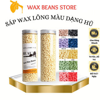 Sáp wax lông cao cấp dạng hạt đậu Hard Wax Beans đủ màu hộp 400g + tặng que gỗ