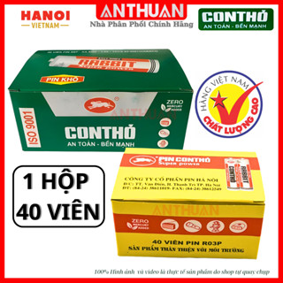 Hộp 40 viên pin Con Thỏ AA  AAA 1.5V Pin Tiểu Đũa 2A 3A R6 R03 Made in Vietnam An Toàn - Bền Mạnh