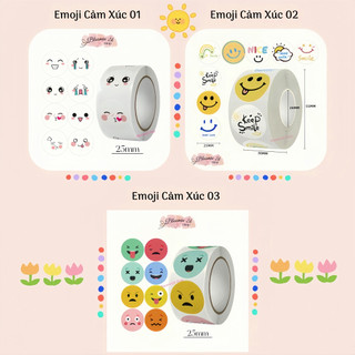  Cuộn 500 Sticker Nhãn Dán Emoji Cảm Xúc Bloomin2k Hài Hước Dễ Thương Ngộ Nghĩnh Trang Trí