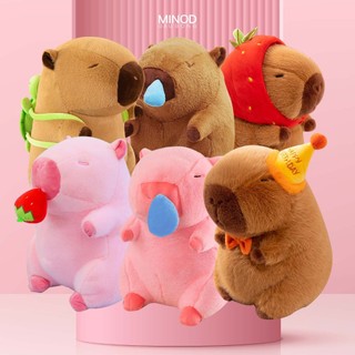 Gấu Bông Capybara Chảy Nước Mũi, Đeo Balo Rùa MINOD HP24