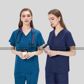 Đồng phục Spa, Thẩm mỹ, phòng mổ bác sĩ, điều dưỡng vải COTTON LẠNH CAO CẤP