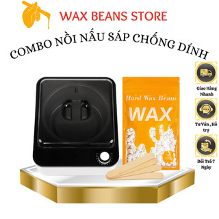 Nồi nấu sáp wax lông chống dính nấu siêu nhanh kèm 100g sáp tặng que gỗ