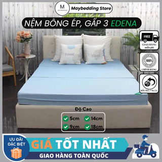 Nệm bông ép, nệm gấp 3 edena - cao cấp, chính hãng