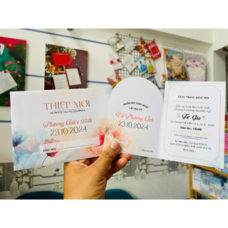 Thiệp Thôi nôi, sinh nhật, đầy tháng bé Trai, Gái