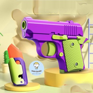 Súng Cà Rốt M1911 In 3D Súng Củ Cải Đồ Chơi Vô Tri Súng Trọng Lực Giải Tỏa Stress Chất Liệu Nhựa Abs An Toàn