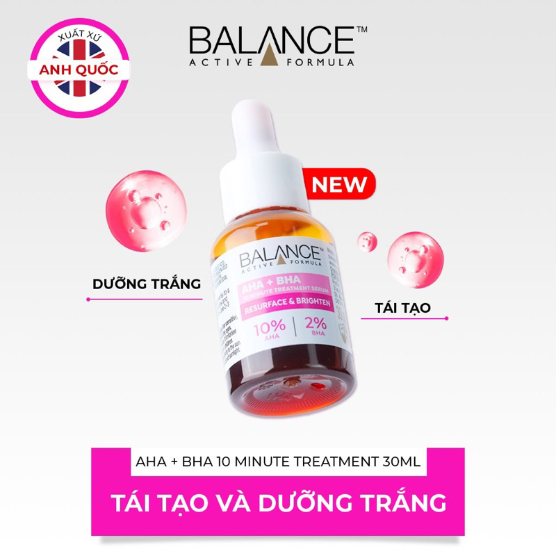 Serum AHA + BHA tái tạo tẩy tế bào da hóa học 10 Minute Resurface Brighten Balance Active Formula 30ml | BigBuy360 - bigbuy360.vn