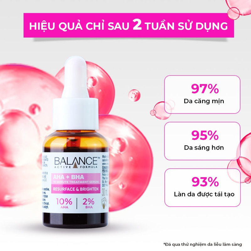 Serum AHA + BHA tái tạo tẩy tế bào da hóa học 10 Minute Resurface Brighten Balance Active Formula 30ml | BigBuy360 - bigbuy360.vn