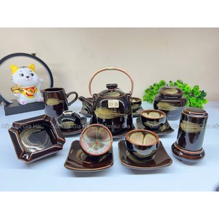 Ấm chén hỏa biến hoa lòng gốm nghệ nhân Tô Thanh Sơn