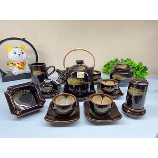 Ấm chén hỏa biến hoa lòng gốm nghệ nhân Tô Thanh Sơn