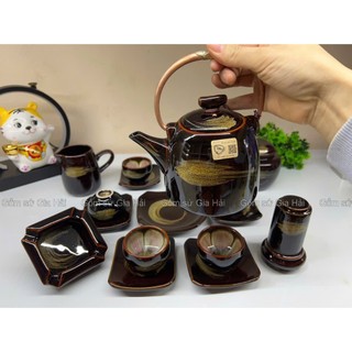 Ấm chén hỏa biến hoa lòng gốm nghệ nhân Tô Thanh Sơn