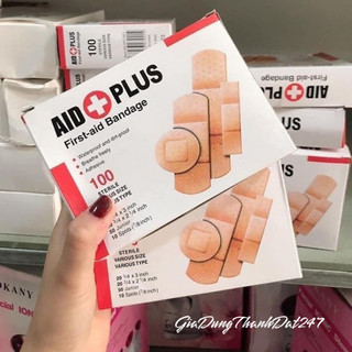 Hộp 100 băng gạc y tế tiệt trùng aid first