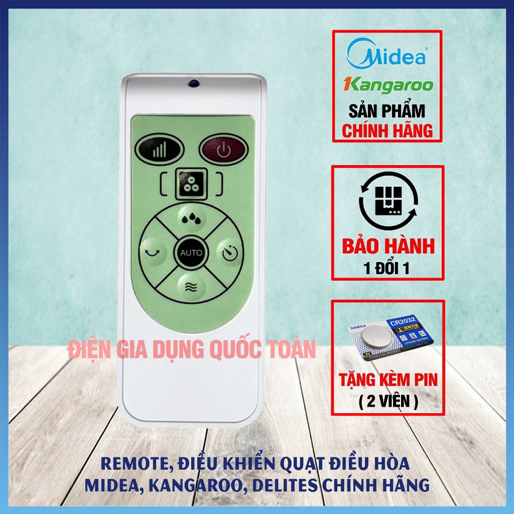 Remote, Điều Khiển Quạt Hơi Nước Midea, Kangaroo, Delites ( Mẫu Mới )