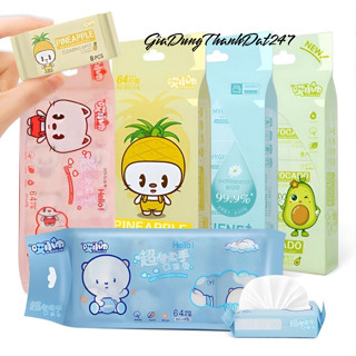 DTN028 Gói trong có 8 túi khăn giấy ướt mini tiện dụng cho bé - Khăn giấy đa năng - TD247
