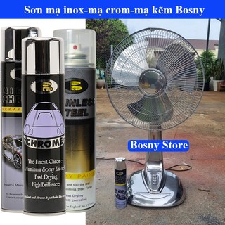 Sơn Mạ Crom Inox BOSNY CHÍNH HÃNG Có Hiệu Ứng Tráng Gương - Sơn Mạ Inox, Kẽm, Chrome, Bạc - Nhập khẩu Thái Lan