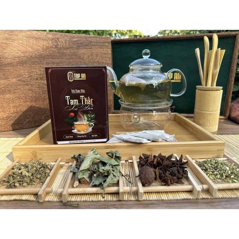 Trà thảo mộc Tam Thất Xạ Đen TOP AN giúp ngủ ngon sâu giấc, tăng cường sức khỏe - QUEENSHOP68