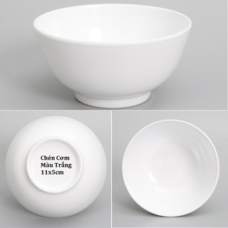 Chén Ăn Cơm, Bát Cơm Màu Trắng Melamine Gọn Nhẹ