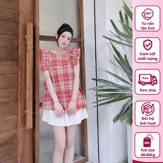 Áo bầu kẻ cam siêu xinh