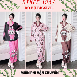 Lụa xước, latin cao cấp - đồ bộ bigsize tay dài 5d, since1997 đồ ngủ bigsize pijama bigsize sang chảnh