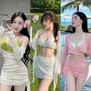 Sét bikini 3 món tay dài chất xốp
