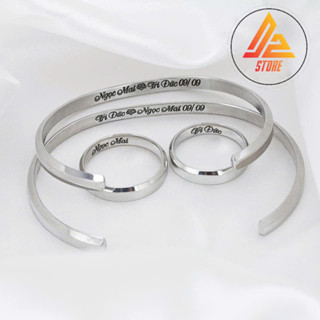   Khắc theo yêu cầu  Nhẫn Titan v1 cặp đôi thời trang Titanium 316L thép không gỉ  Bảo Hành 5 năm  