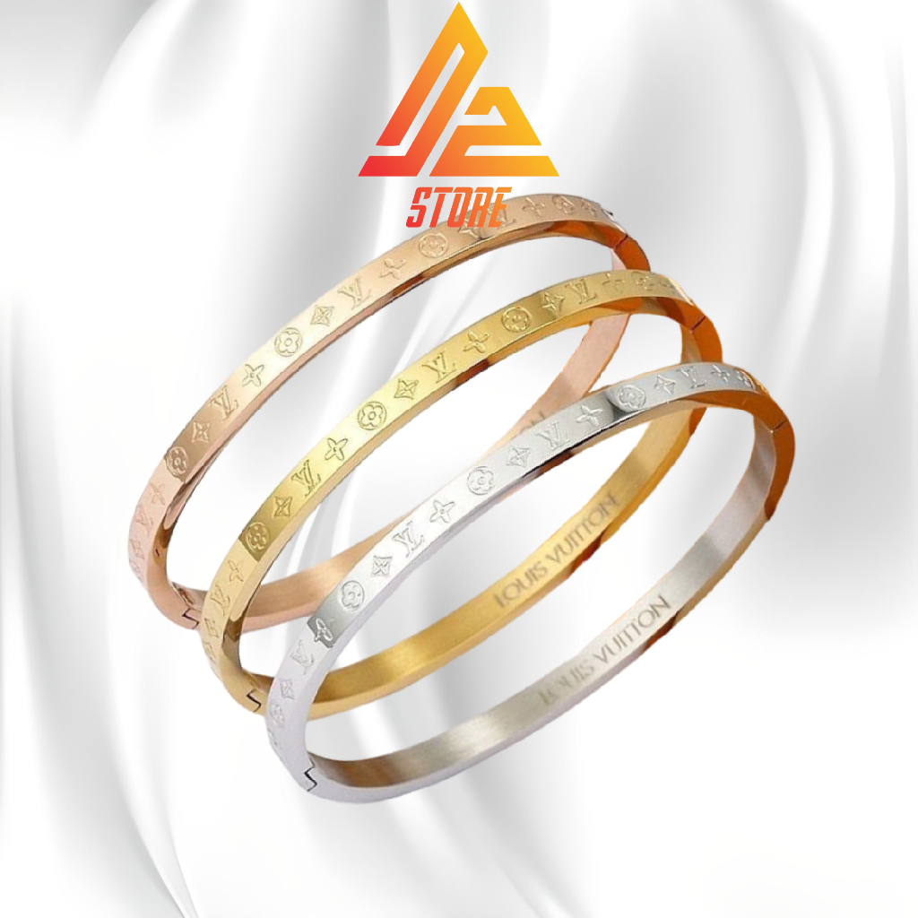 Vòng Tay Titan LV khắc tên theo yêu cầu Monogram cặp đôi unisex Titanium [Bảo hành 5 năm]