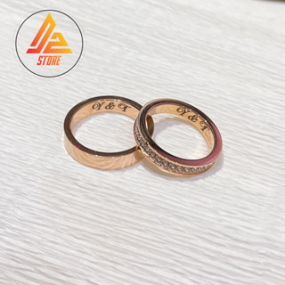 [Khắc theo yêu cầu] Nhẫn CK cặp đôi nam nữ unisex thép không gỉ 316L [Bảo hành 5 năm]