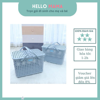Giỏ nhựa đi sinh  Horoki đựng đồ cho  mẹ và bé  - kích thước  lớn , kiểu dáng sang trọng-Hellomama *