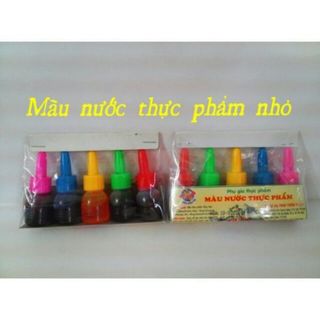 Set 5 lọ màu thực phẩm size con nguyên liệu làm bánh, làm slime bán sỉ
