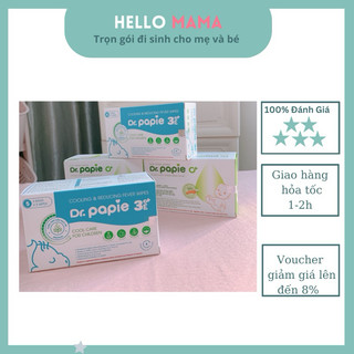 Khăn lau hạ sốt Dr Papie- hạ nhiệt , giảm sốt trong trường hợp trẻ bị sốt chưa cần dùng đến thuốc hạ sốt-Hellomama *