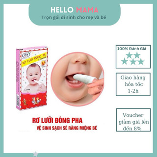 Rơ lưỡi, gạc tưa lưỡi cho bé Đông Pha( 1 set 5 cái )- thiết kế dưới dạng gạc, dễ sử dụng-Hellomama *