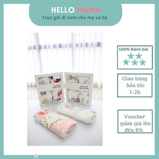 Khăn  tắm sợi tre Aden 1 hộp 2 cái ( 110 cm * 110 cm ) siêu mềm mịn, không đổ lông cho bé-Hellomama *