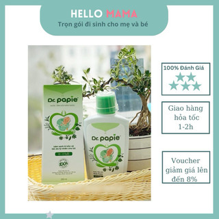 Nước tắm gội thảo dược Dr Papie-tinh chất trà xanh, cỏ mần trầu : giúp làm sạch tự nhiên , ngừa rôm xẩy -Hellomama *
