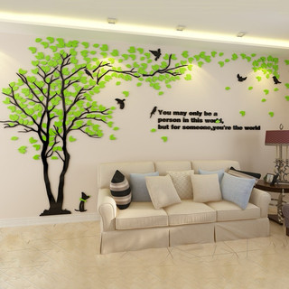 Tranh dán tường mica 3d cây tình nhân xanh trang trí phòng khách, phòng ngủ