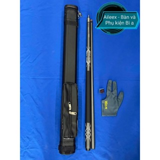 [Combo] Gậy Bi A, Cơ bi a giá rẻ, Cơ Bida lỗ phủ carbon Ruby xám, thân nhám 2024 - Aileex - Bàn và Phụ kiện Bi a