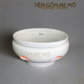 Bát hâm nóng thức ăn Bếp đun nóng thức ăn bằng cồn/nến size to gốm sứ Bát Tràng
