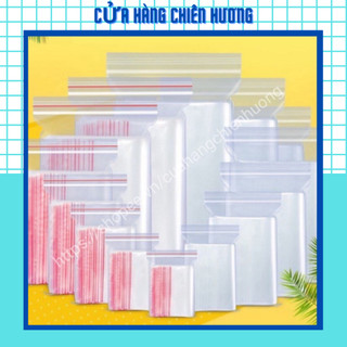Túi zip chỉ đỏ 1kg túi zipper bấm miệng loại dày nhiều kích thước