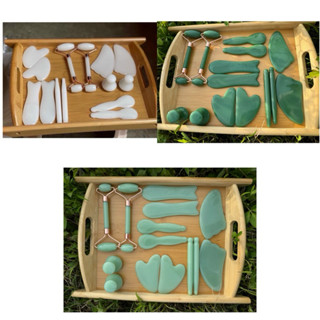  Ngọc Cạo Gió Ngọc Massage Mặt bằng đá 16 món cao cấp  Ngọc loại 1 dày bóng đẹp  