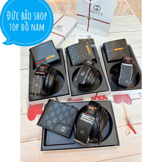 Set ví thắt lưng nam fullbox da cao cấp bền đẹp sang trọng làm quà tặng sinh nhật cho nam ĐỨC BẢO