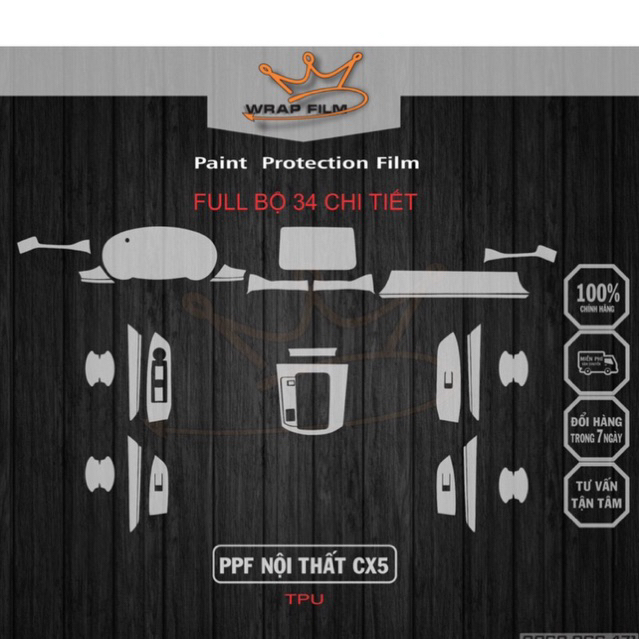 PPF bảo vệ nội thất Mazda CX5 2018-2025( Tặng bộ PPF 4 hõm cửa)