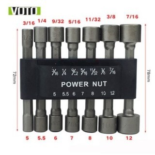 Bộ 14 Khẩu Tuýp Vặn Ốc Lục Giác 60mm VOTO - Đầu Vít Bắn Tôn