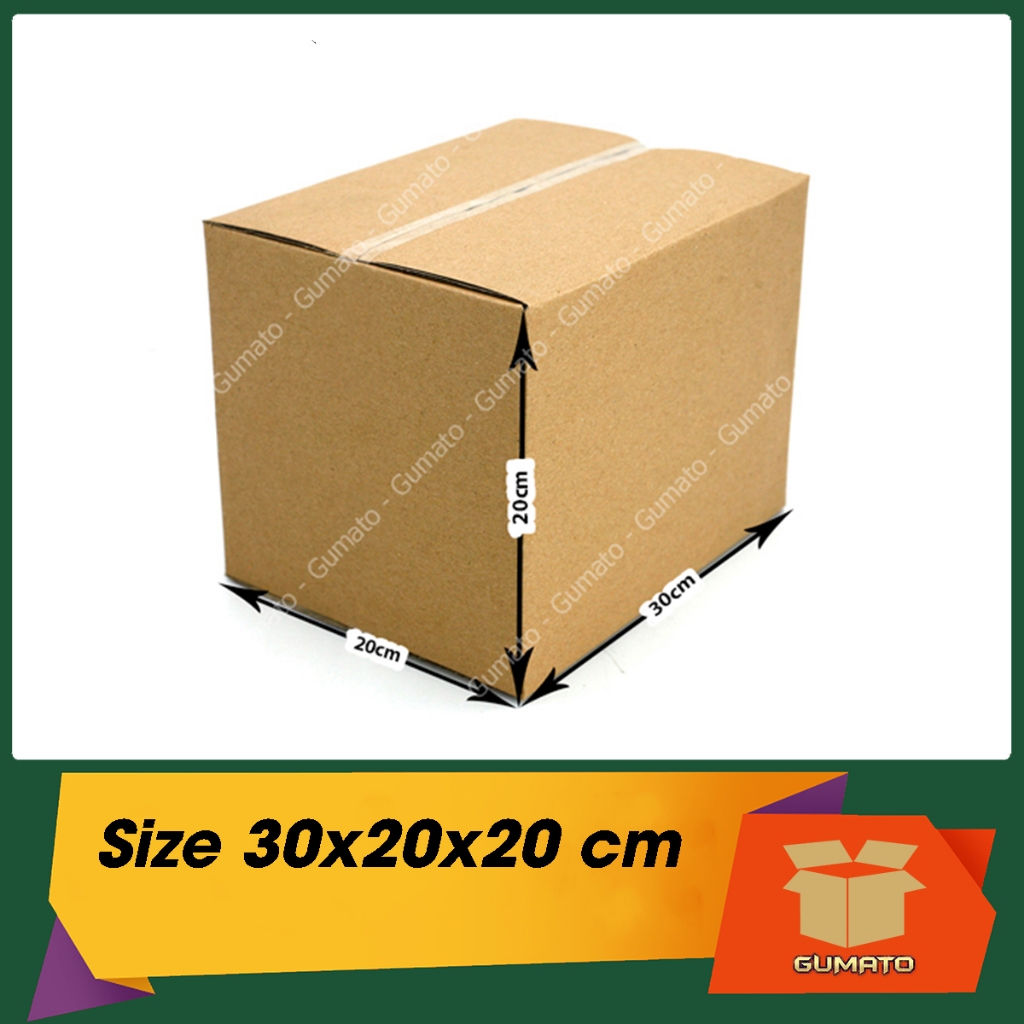 Size 30x20x20 cm, hộp giấy thùng carton gói hàng tại Gumato (Mã số P84)