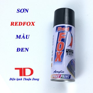 Sơn xịt RedFox màu đen dùng cho đầu lạnh, sơn chất lượng giá rẻ, dung tích 400ml, sơn xe máy, sơn ô tô