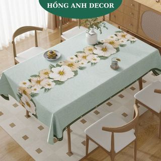 Khăn trải bàn vải pvc họa tiết hoa tinh tế khăn trải bàn chống thấm nước khăn trải bàn decor khăn trải bàn ăn